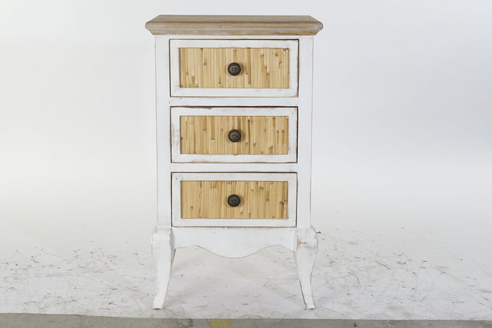 Cajonera Cottage DKD Home Decor Blanco Natural 38 x 82.5 x 489.5 cm