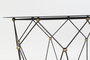 DKD Home Decor Mesita Auxiliar Loft Negro Dorado Metal y Cristal 70x60x70 cm