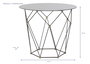 DKD Home Decor Mesita Auxiliar Loft Negro Dorado Metal y Cristal 70x60x70 cm