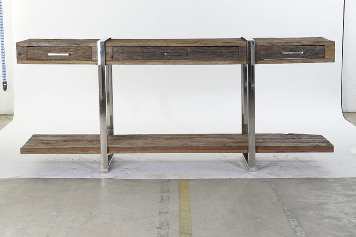Consola Moderno DKD Home Decor Marron Plateado 44x75x180 cm Consola Moderno DKD Home Decor Marron Plateado 44x75x180 cm