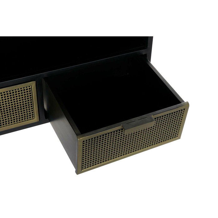 DKD Home Decor Mueble TV Metal Rejilla Negro DKD Home Decor Mueble TV Metal Rejilla Negro