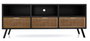 DKD Home Decor Mueble TV Metal Rejilla Negro