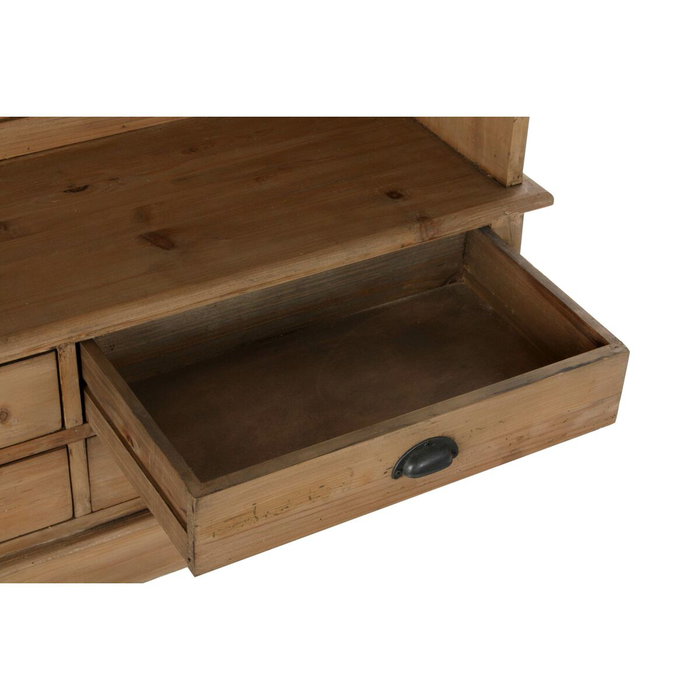 DKD Home Decor Recibidor de Pino Reciclado con Espejo Natural