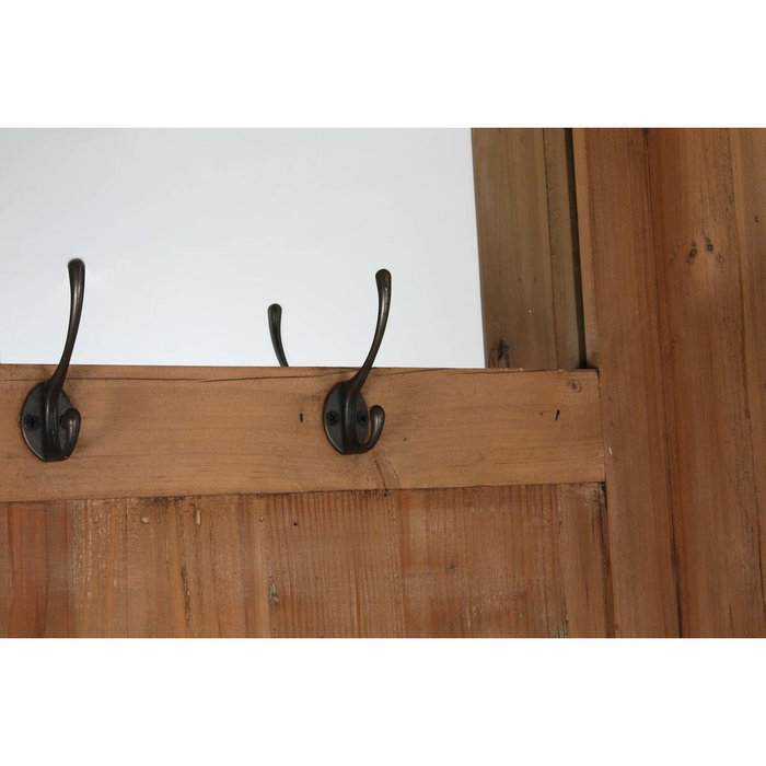 DKD Home Decor Recibidor de Pino Reciclado con Espejo Natural