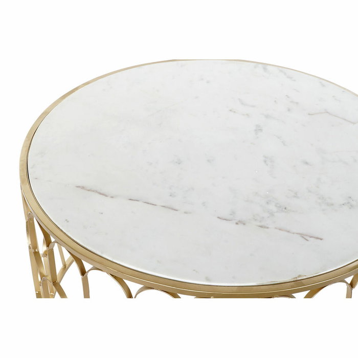DKD Home Decor Mesa de Centro de Hierro y Mármol Dorado y Blanco DKD Home Decor Mesa de Centro de Hierro y Mármol Dorado y Blanco