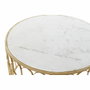 DKD Home Decor Mesa de Centro de Hierro y Mármol Dorado y Blanco