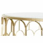 DKD Home Decor Mesa de Centro de Hierro y Mármol Dorado y Blanco