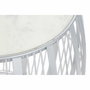 DKD Home Decor Mesita Auxiliar de Hierro y Mármol Plateada