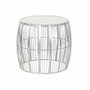 DKD Home Decor Mesita Auxiliar de Hierro y Mármol Plateada