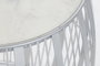 DKD Home Decor Mesita Auxiliar Moderno Plateado Blanco Hierro y Mármol 46 x 46 x 41 cm