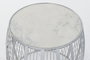 DKD Home Decor Mesita Auxiliar Moderno Plateado Blanco Hierro y Mármol 46 x 46 x 41 cm