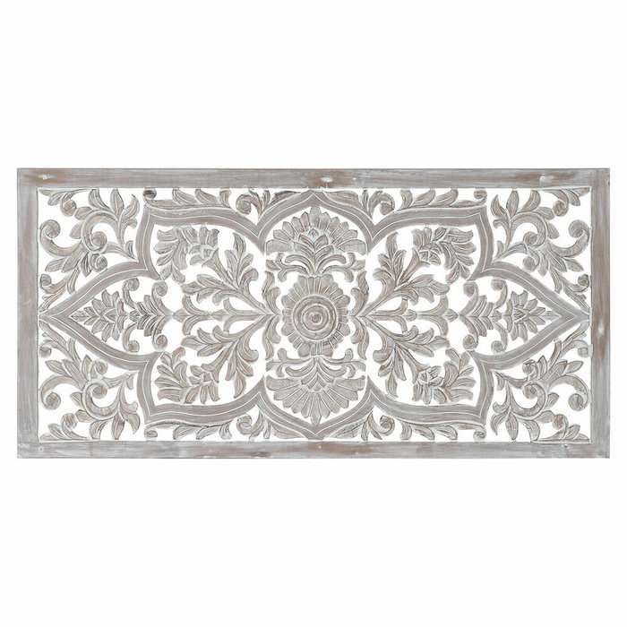 DKD Home Decor Cabecero de Cama Tallado MDF Blanco 160x81 cm