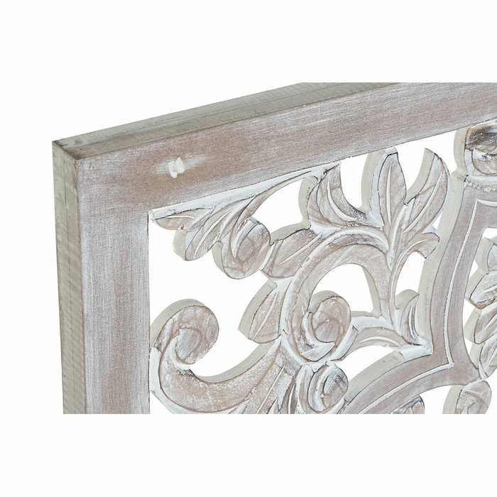 DKD Home Decor Cabecero de Cama Tallado MDF Blanco 160x81 cm