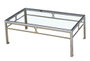 DKD Home Decor Mesa de Centro de Acero y Cristal Plateado 110x60x40