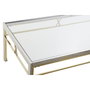 DKD Home Decor Mesa Centro Moderno Acero y Cristal Plateado 110 x 60 x 40 cm