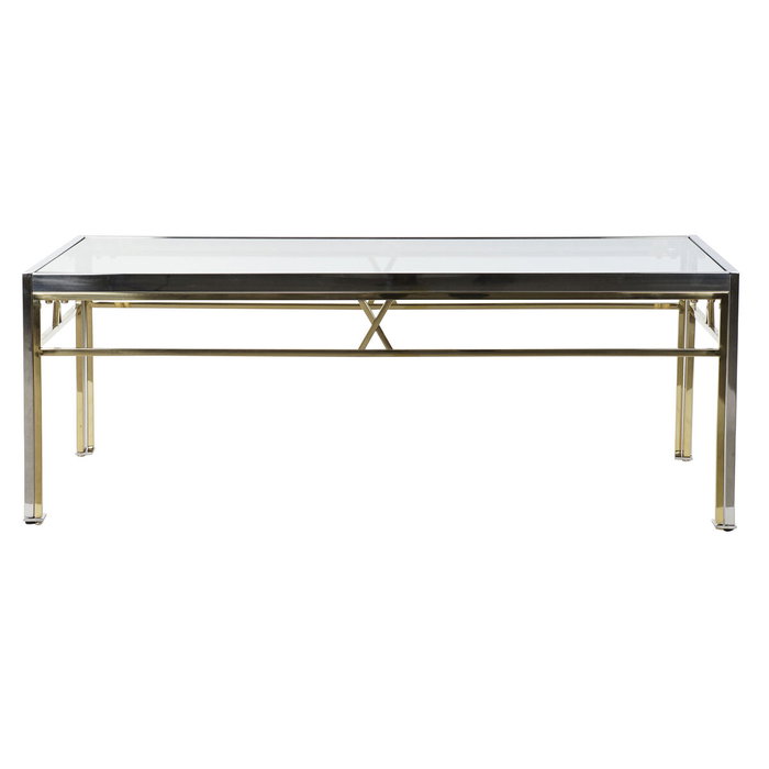 DKD Home Decor Mesa Centro Moderno Acero y Cristal Plateado 110 x 60 x 40 cm DKD Home Decor Mesa Centro Moderno Acero y Cristal Plateado 110 x 60 x 40 cm