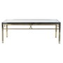 DKD Home Decor Mesa Centro Moderno Acero y Cristal Plateado 110 x 60 x 40 cm