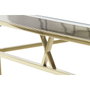DKD Home Decor Mesa Centro Moderno Acero y Cristal Plateado 110 x 60 x 40 cm