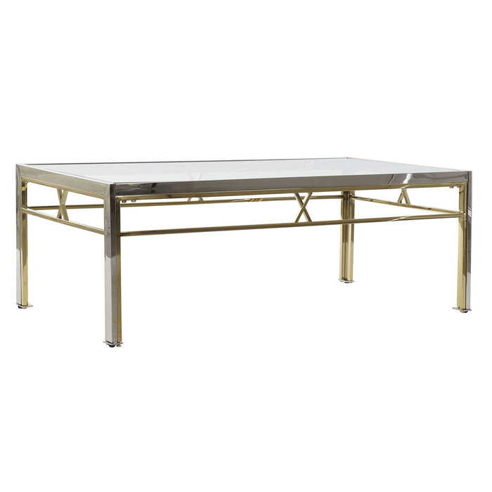 DKD Home Decor Mesa Centro Moderno Acero y Cristal Plateado 110 x 60 x 40 cm DKD Home Decor Mesa Centro Moderno Acero y Cristal Plateado 110 x 60 x 40 cm