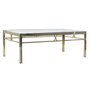 DKD Home Decor Mesa Centro Moderno Acero y Cristal Plateado 110 x 60 x 40 cm