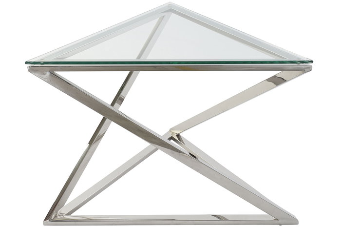 DKD Home Decor Mesa Centro Moderno Plateado Acero y Cristal Set de 6 Piezas 120.5 x 46 x 137.5 cm