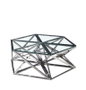 DKD Home Decor Set de 6 Mesas de Centro de Acero y Cristal Plateado