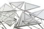 DKD Home Decor Mesa Centro Moderno Plateado Acero y Cristal Set de 6 Piezas 120.5 x 46 x 137.5 cm