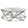 DKD Home Decor Set de 6 Mesas de Centro de Acero y Cristal Plateado