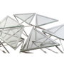 DKD Home Decor Set de 6 Mesas de Centro de Acero y Cristal Plateado