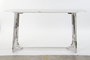 DKD Home Decor Marmol crome Consola Moderno Plateado Blanco Acero Mármol 150 x 45 x 80 cm
