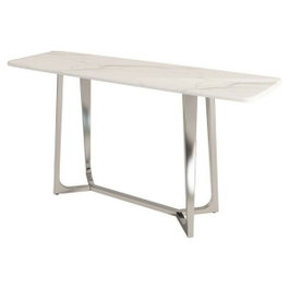 DKD Home Decor Consola de Acero y Mármol 150x45x80 cm Plateado