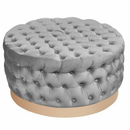 DKD Home Decor Reposapiés Gris en Poliéster y MDF