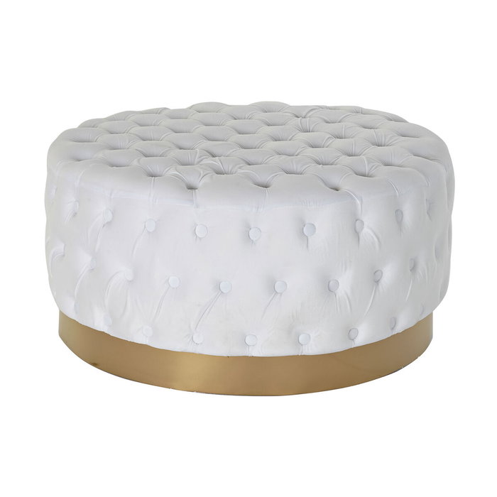 DKD Home Decor Reposapiés Blanco Poliéster y MDF 78x78x40