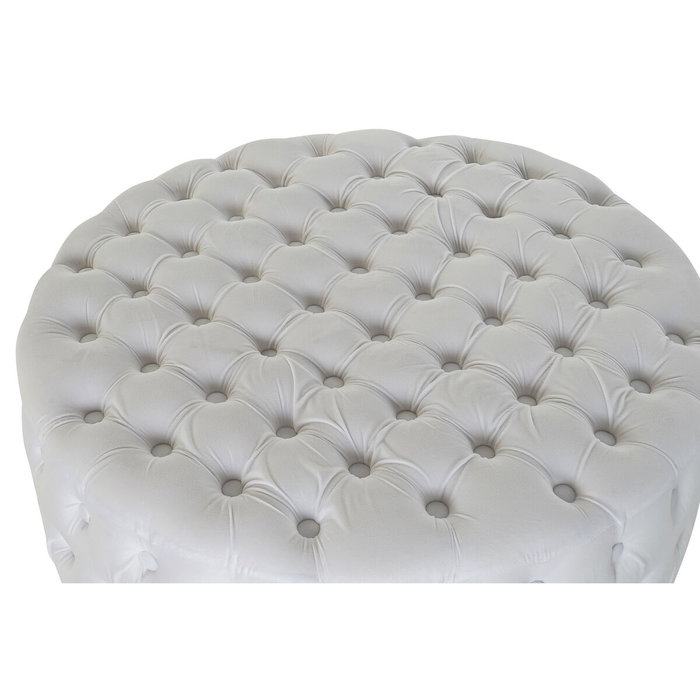 DKD Home Decor Reposapiés Blanco Poliéster y MDF 78x78x40