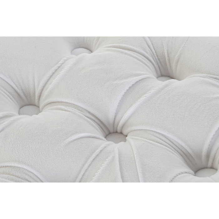 DKD Home Decor Reposapiés Blanco Poliéster y MDF 78x78x40