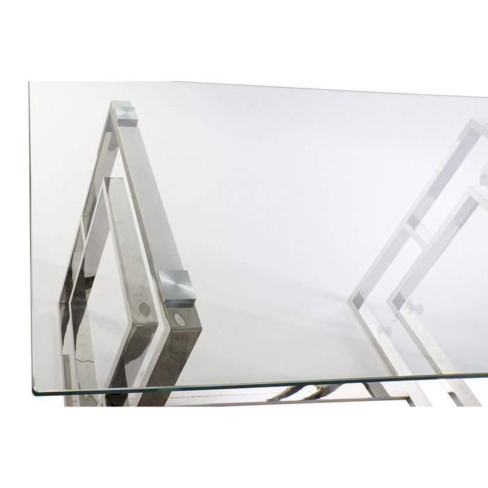 DKD Home Decor Mesa de Comedor Acero y Cristal BIANCA 180x90x75 cm DKD Home Decor Mesa de Comedor Acero y Cristal BIANCA 180x90x75 cm