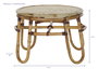 DKD Home Decor Mesita Auxiliar Balines Ratan y Bambu Natural 60 x 42 x 60 cm