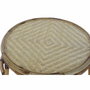 DKD Home Decor Mesita Auxiliar de Ratán y Bambú Natural 60x60x42