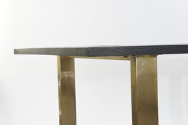 DKD Home Decor Gold dark Mesa Comedor Moderno Mango Metal Negro Dorado 89 x 75 x 180 cm