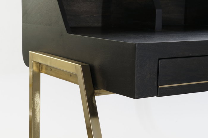 DKD Home Decor Escritorio Home Office Negro Dorado 119 x 70 x 93.5 cm