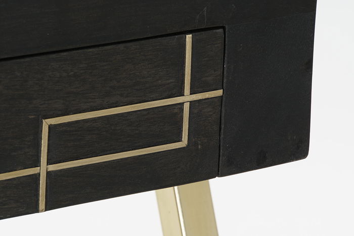 DKD Home Decor Escritorio Home Office Negro Dorado 119 x 70 x 93.5 cm