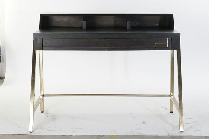 DKD Home Decor Escritorio Home Office Negro Dorado 119 x 70 x 93.5 cm