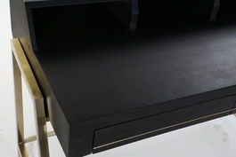 DKD Home Decor Escritorio Home Office Negro Dorado 119 x 70 x 93.5 cm