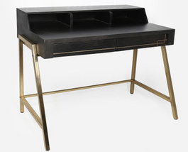 DKD Home Decor Escritorio Home Office Negro Dorado 119 x 70 x 93.5 cm