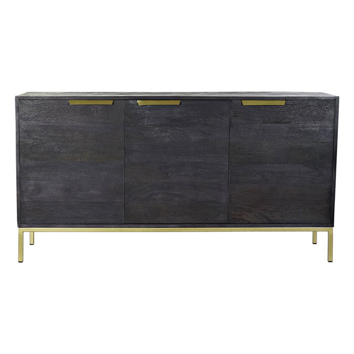 DKD Home Decor Buffet Mango Negro y Dorado 145x41x77 cm