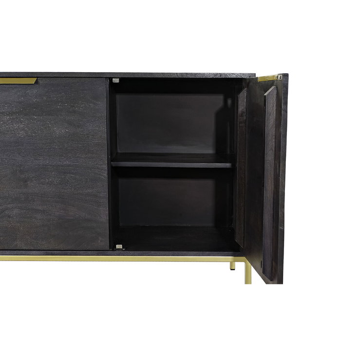 DKD Home Decor Buffet Mango Negro y Dorado 145x41x77 cm