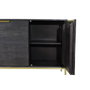 DKD Home Decor Buffet Mango Negro y Dorado 145x41x77 cm