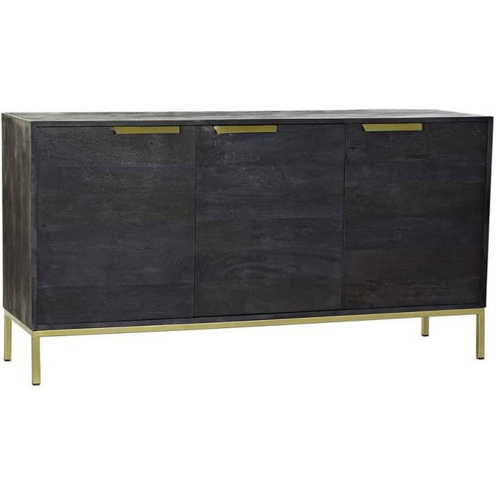 DKD Home Decor Buffet Mango Negro y Dorado 145x41x77 cm