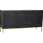 DKD Home Decor Buffet Mango Negro y Dorado 145x41x77 cm