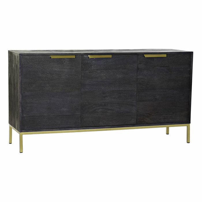 DKD Home Decor Buffet Mango Negro y Dorado 145x41x77 cm